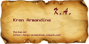 Kren Armandina névjegykártya